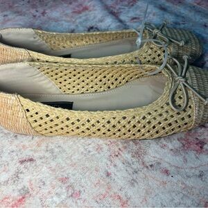 Women's Beige Rachel Roy  Woven Flats